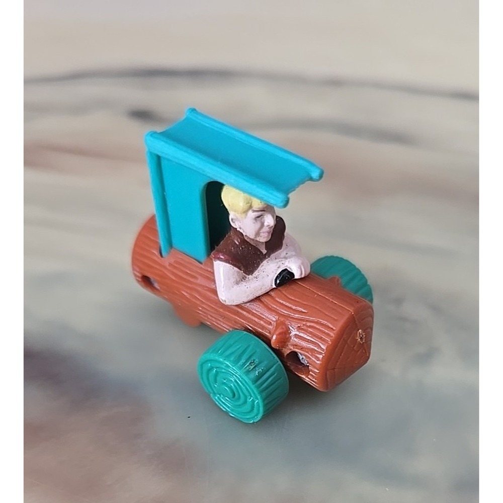 Vintage Flintstones Barney Rubble Log Car U.C.S. Amblin Movie Promo Car Toy
